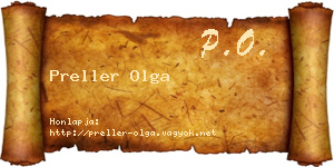 Preller Olga névjegykártya